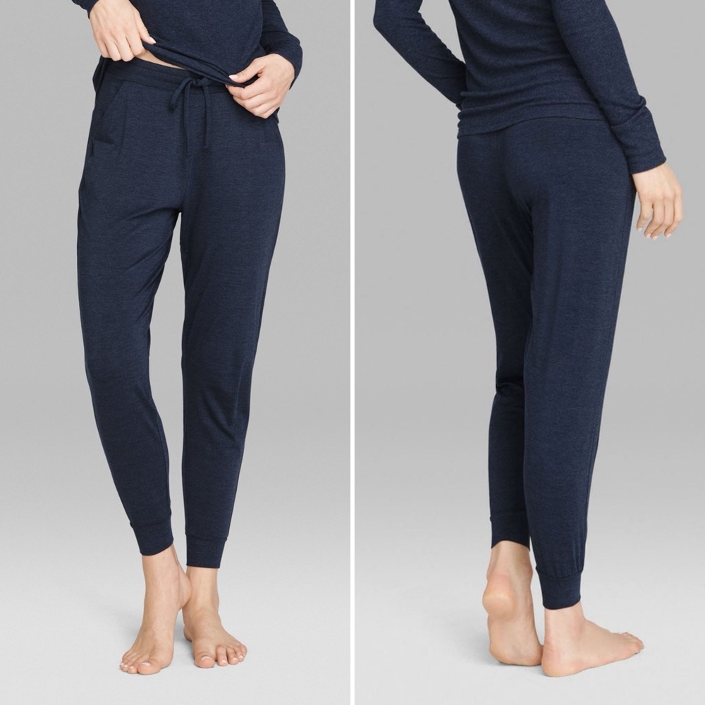 TOMMY JOHN Thermal Waffle Knit Jogger Pants in Navy Blue Size S